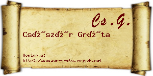 Császár Gréta névjegykártya